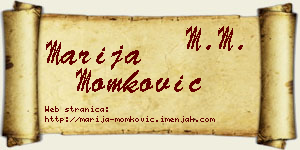 Marija Momković vizit kartica